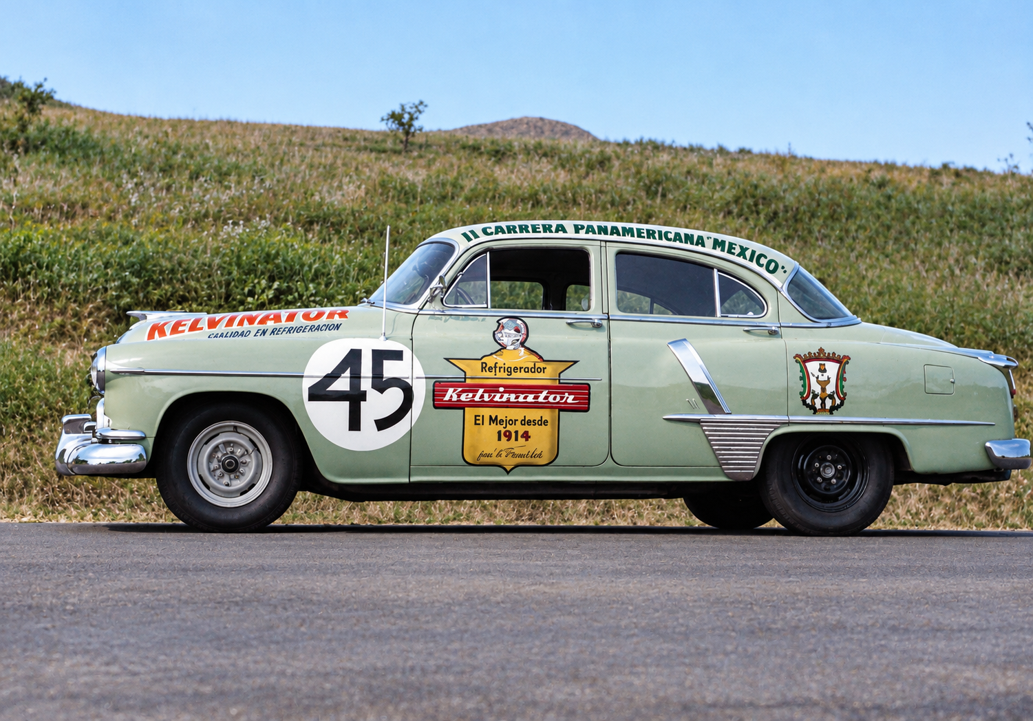 Automóvil número 45 de Kelvinator, II Carrera Panamericana, 1951